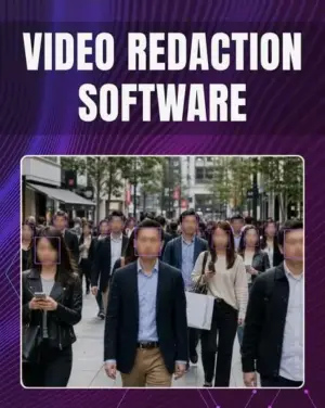 Video redaction software automatically blurring faces and license plates in police bodycam footage