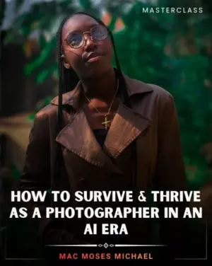 Photographer using ai in photography workflows to create authentic human-centered portraits