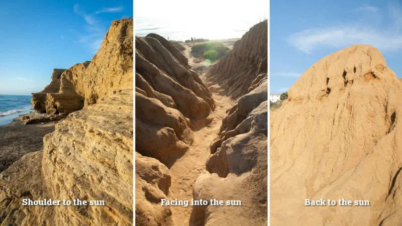 Light direction comparison for better manual mode photography composition