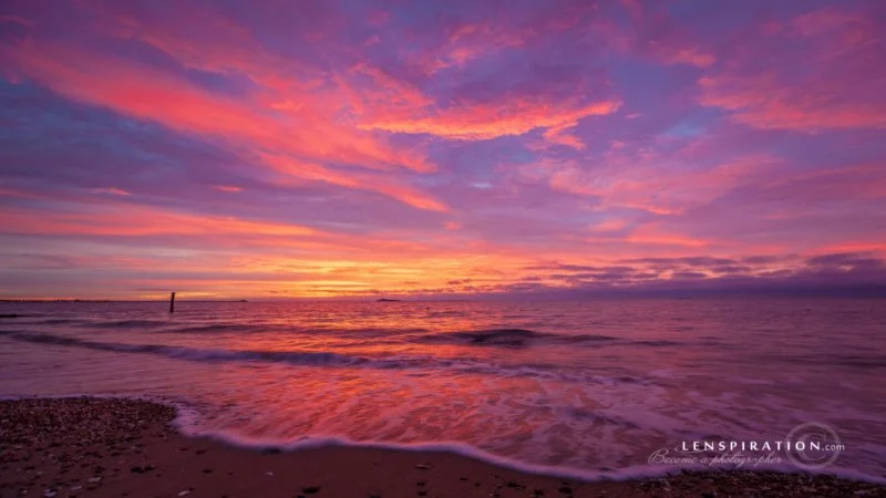 Sunrise landscape captured using manual mode photography settings
