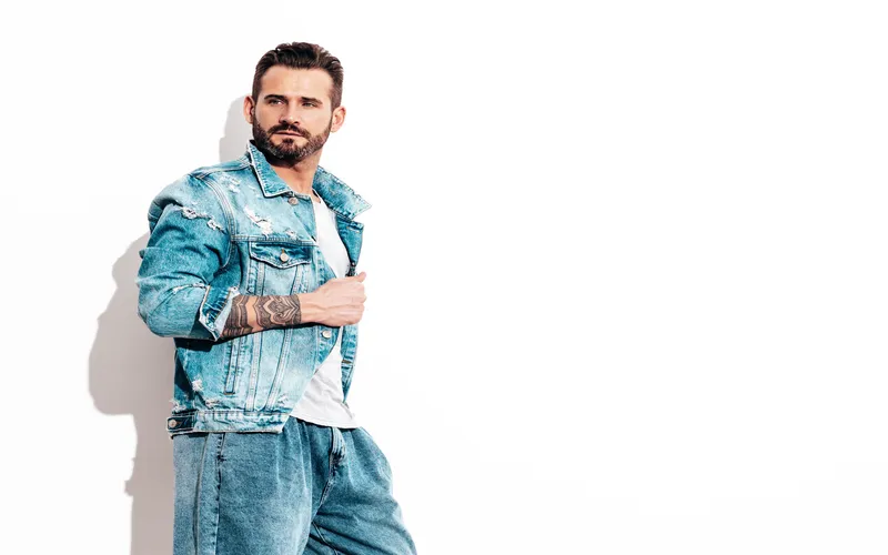 handsome man posing for a photoshoot in studio