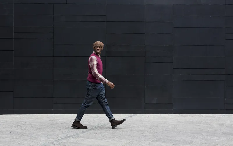 man walking on the streets