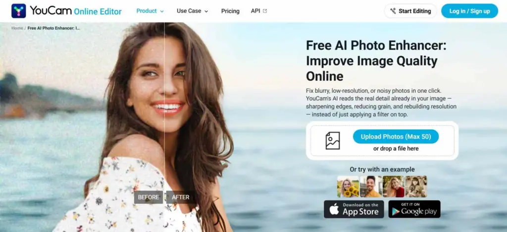 youcam online based ai powered photo editor