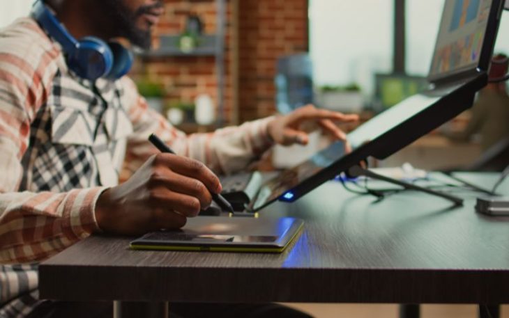 Photoshop editing by a boy