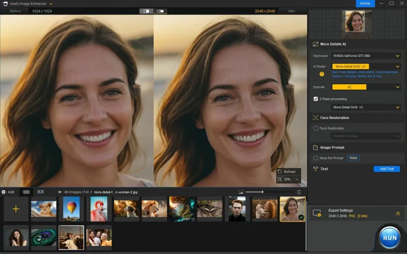 Ai photo retoucher, face restoration software, aiarty image enhancer